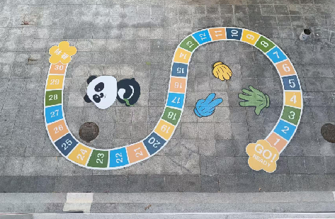 三原地面游戏彩绘