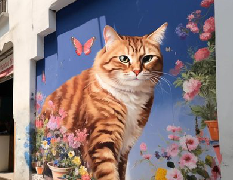 三原自己绘制有个性的手绘墙