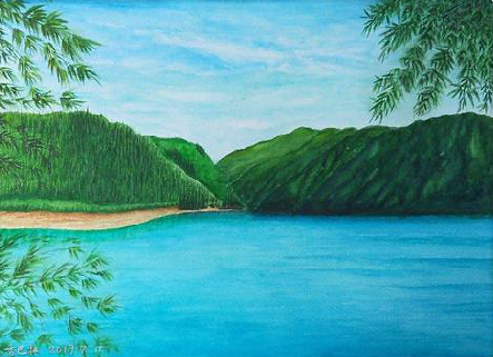 三原在墙绘中，如何绘画绿水青山？