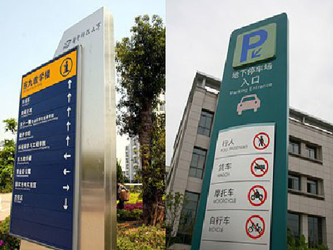 三原导向标识的设计作用。